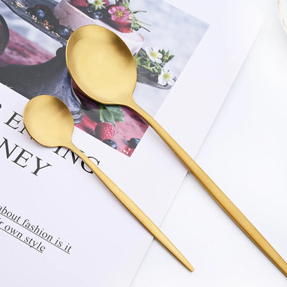 LuxeGold Matte Cutlery Collection