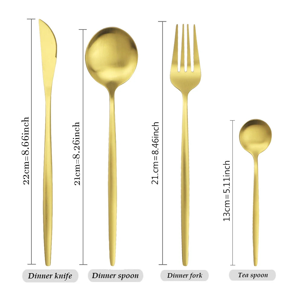 LuxeGold Matte Cutlery Collection