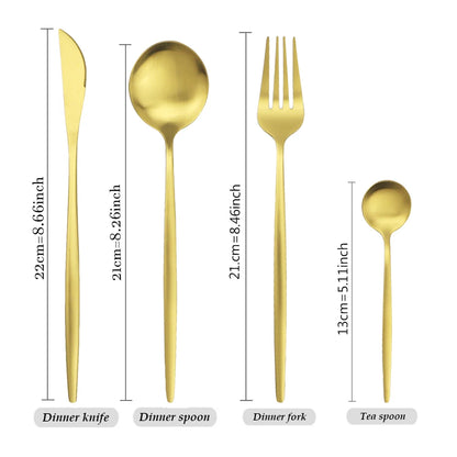 LuxeGold Matte Cutlery Collection