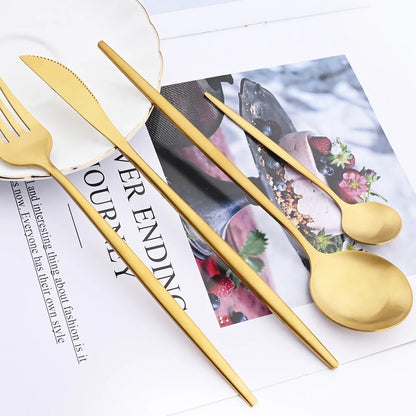 LuxeGold Matte Cutlery Collection