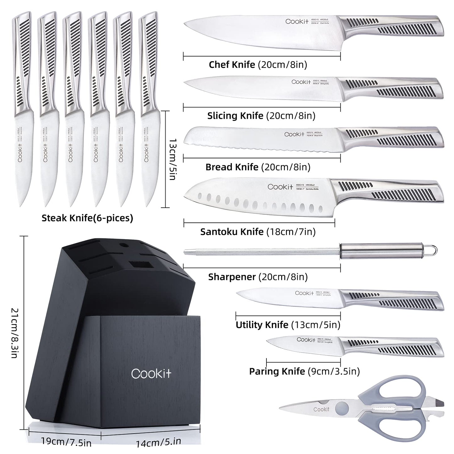 CulinaryCraft™ Deluxe 15-Piece Knife Set